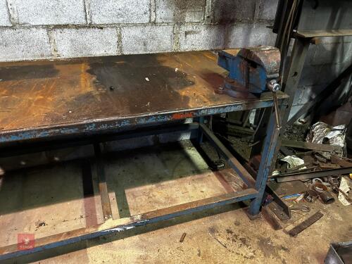 METAL WORKSHOP BENCH C/W BIG VICE