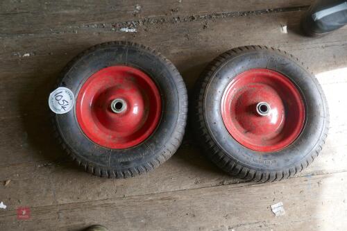 2 X 4.00-8 WHEELBARROW WHEELS/TYRES