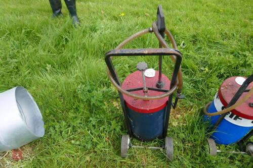 LARGE OIL DISPENSER AND TROLLEY