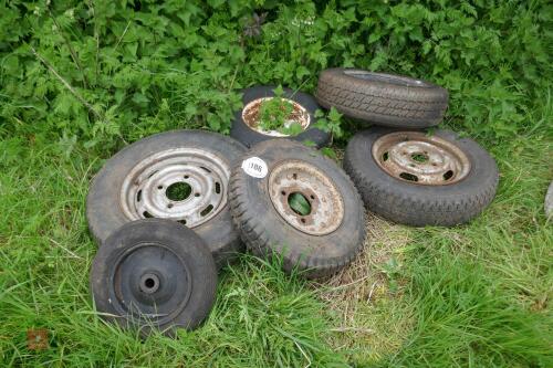 6 ASSORTED WHEELS AND TYRES