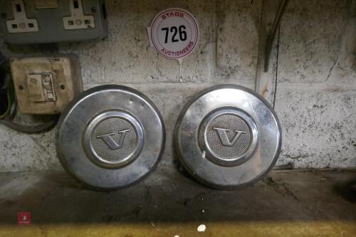 2 VINTAGE VOLVO HUBCAPS