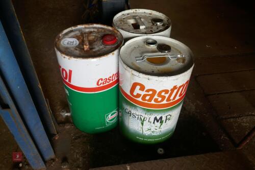 3 25 LTR CASTROL OIL DRUMS