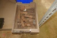 WOODEN BOX OF METAL THREAD CUTTERS - 2