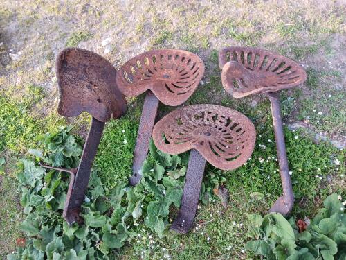 4 VINTAGE IMPLEMENT SEATS