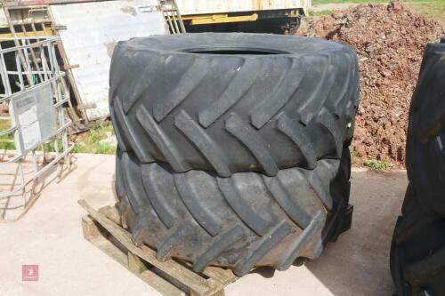 2 CONTINENTAL 480/70 R24 TRACTOR TYRES