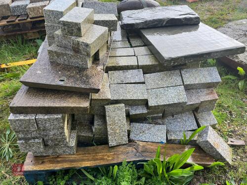 2 PALLETS OF GRANITE BLOCKS/SETS