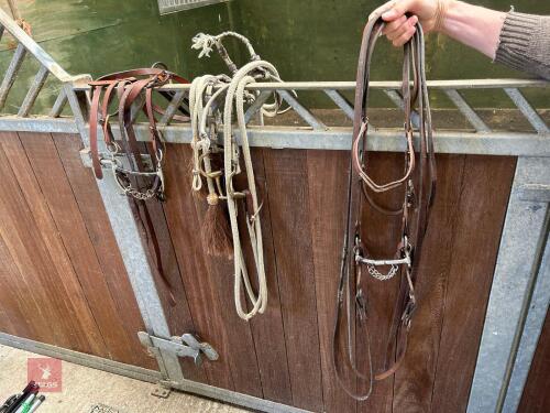 2 WESTERN BRIDLES AND REINS