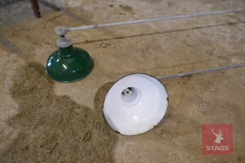 4 INDUSTRIAL ENAMEL LAMPS