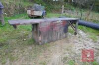 LARGE WOODEN WORK BENCH WITH CUPBOARD - 6