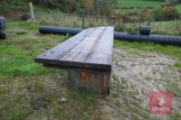 LARGE WOODEN WORK BENCH WITH CUPBOARD - 7