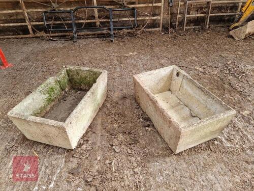 2 CONCRETE WATER TROUGHS/PLANTERS