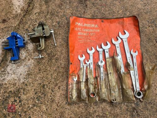 14PC PALMERA SPANNER SET & 2 VICES