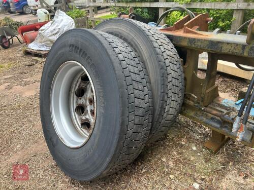 2 BRIDGESTONE 295/80R22.2 WHEELS & TYRE