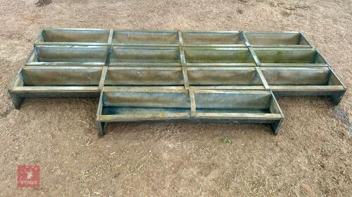 4 GALVANISED LIVESTOCK FEED TROUGHS