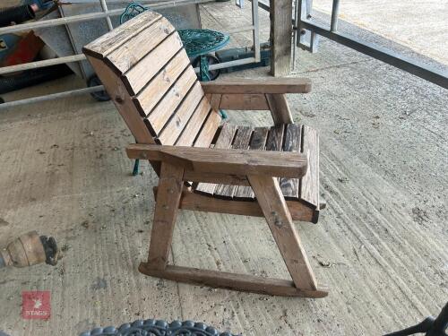 WOODEN OUTDOOR ROCKING CHAIR