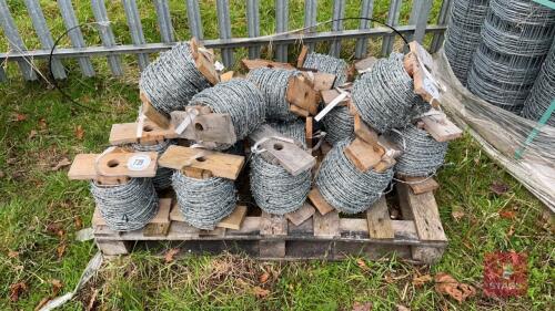 10 ROLLS OF HT 50M BARBED WIRE