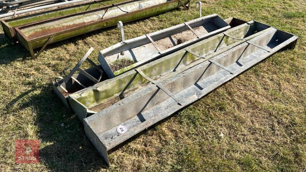 3 9' GALV TROUGHS & 1 HOOK ON TROUGH