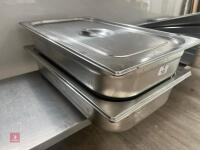 2 STAINLESS STEEL SERVING DISHES - 2