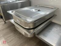 2 STAINLESS STEEL SERVING DISHES - 3