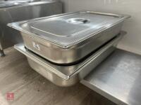 2 STAINLESS STEEL SERVING DISHES - 4