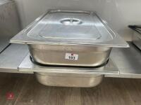 2 STAINLESS STEEL SERVING DISHES - 5