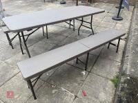 EXTERIOR DINING TABLE & BENCHES - 6