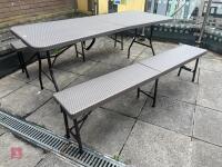 EXTERIOR DINING TABLE & BENCHES