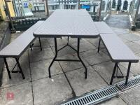 EXTERIOR DINING TABLE & BENCHES - 3