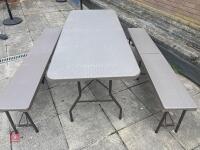 EXTERIOR DINING TABLE & BENCHES - 5