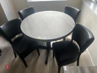 CIRCULAR DINING TABLE & 4 CHAIRS - 5