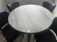 CIRCULAR DINING TABLE & 4 CHAIRS - 4