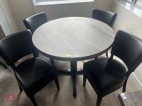 CIRCULAR DINING TABLE & 4 CHAIRS - 8