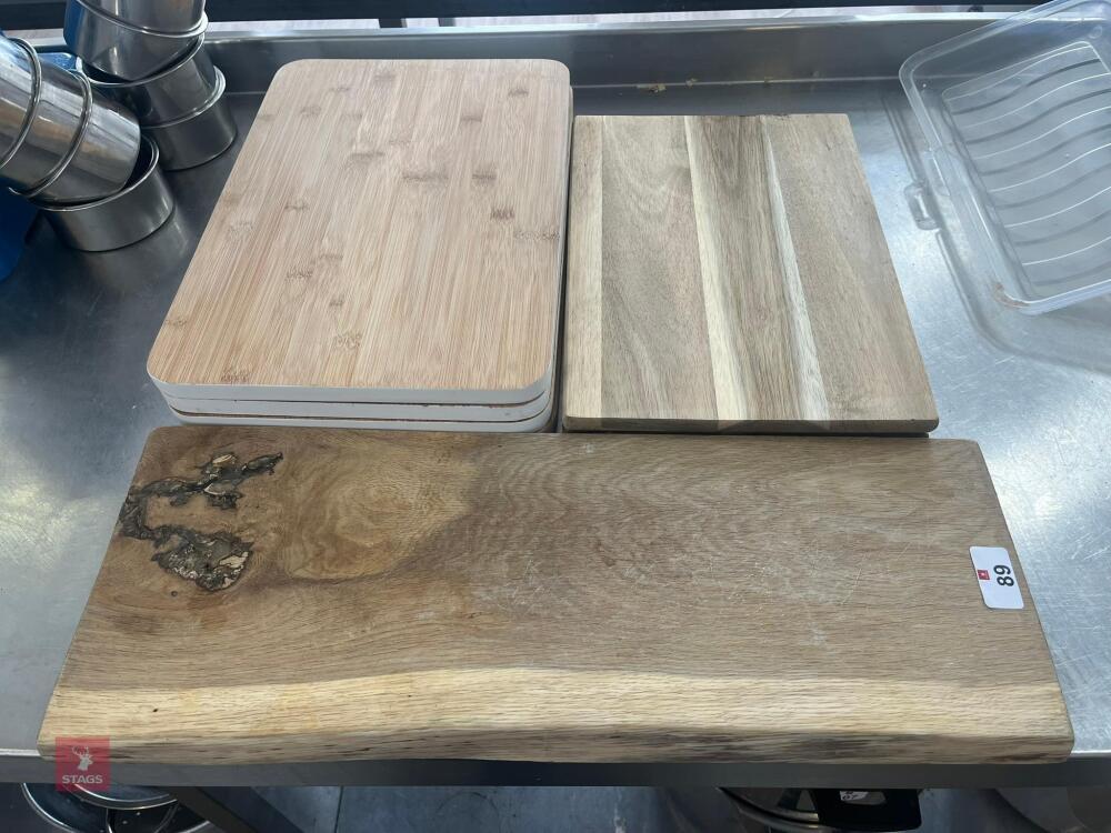 7 MIXED WOODEN CHOPPING BOARDS