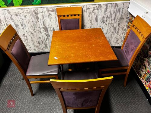 APPROX 60CM SQUARE TABLE & 4 CHAIRS