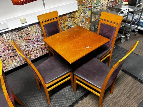 APPROX 60CM SQUARE TABLE & 4 CHAIRS