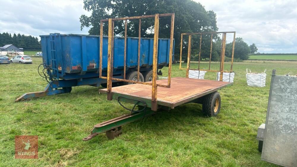 SINGLE AXLE TIPPING FLATBED BALE TRAILER