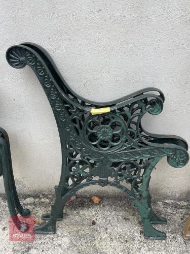 1 PAIR OF CAST IRON BENCH END (3)