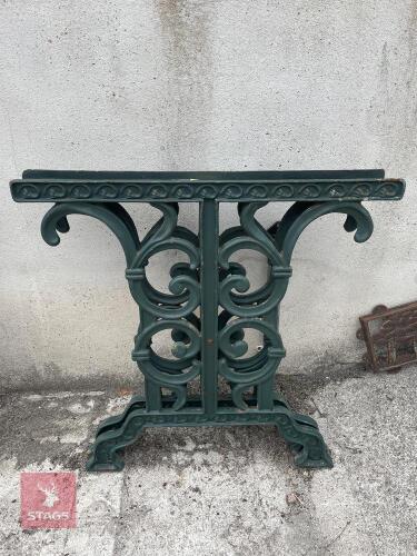 PAIR OF CAST IRON TABLE SET