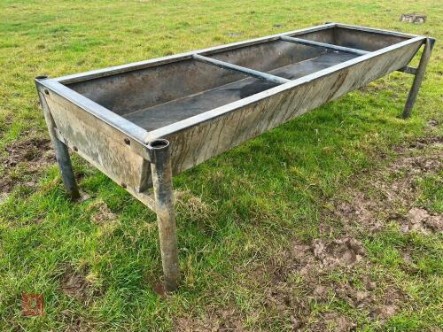 8' FREESTANDING GALV CATTLE FEED TROUGH