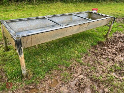 8' FREESTANDING GALV CATTLE FEED TROUGH