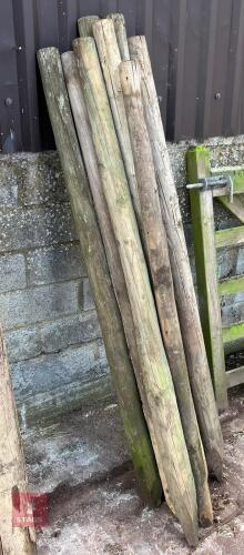 8 X 5-5'6'' WOODEN POSTS WITH 2-3'' TOPS