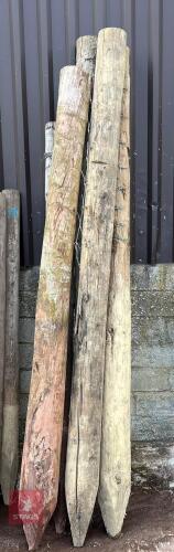 4 X 8' LONG AND 1 X 7' LONG WOODEN POSTS