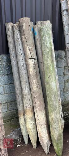 13 X 6' LONG WOODEN POSTS WITH 4-6'' TOP