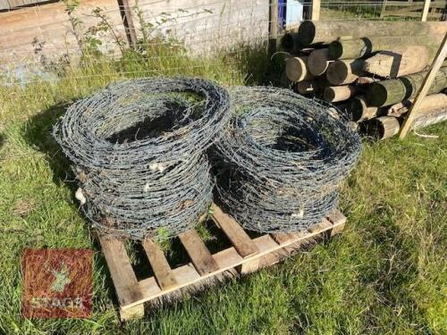 PALLET OF USED BARBED WIRE