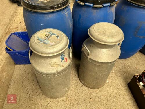 2 ALUMINIUM MILK CHURNS