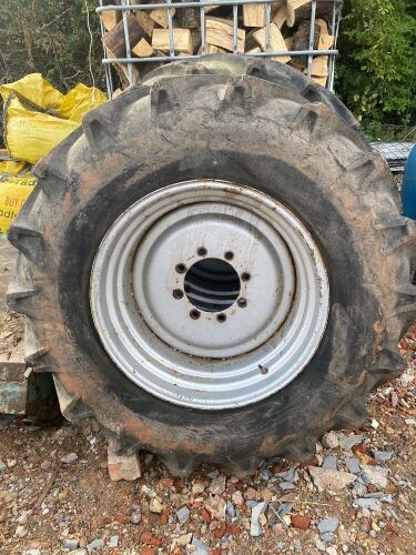 PAIR OF 18.4/30 8 STUD WHEELS & TYRES