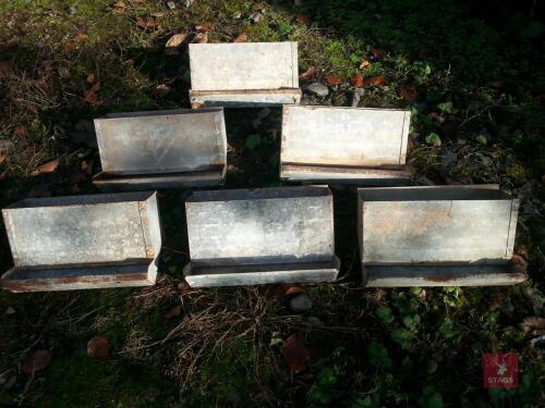 6 GALVANISED FEEDERS/PLANTERS