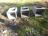 3 GALVANISED FEEDERS/PLANTERS - 2