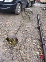 VINTAGE PULLEY BEAM & CAST WHEELS