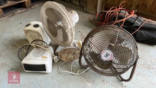 3 FANS & 2 HEATERS